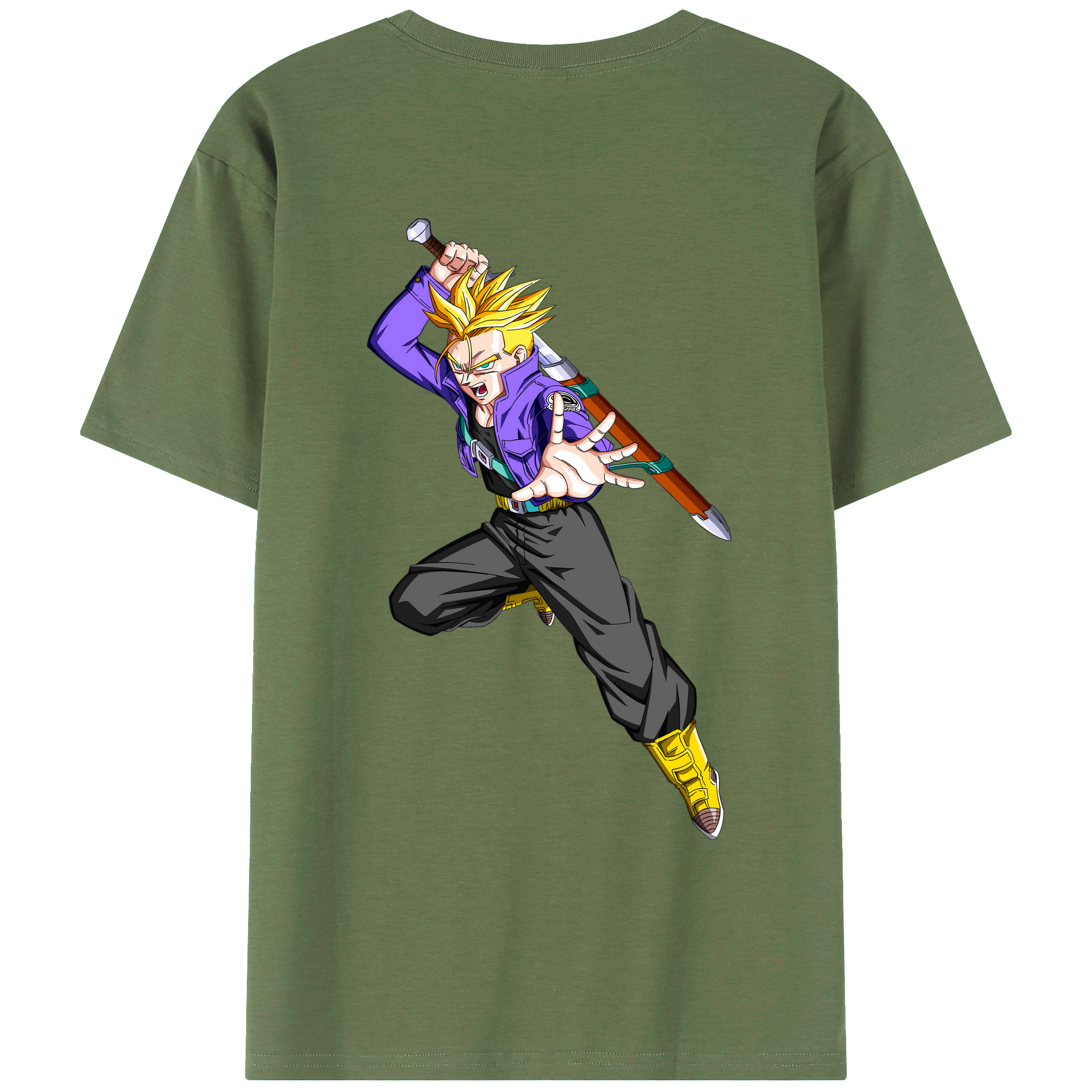 （画像用） ドラゴンボール トランクス（Torankusu）DRAGON BALL Trunks 綿100％ メンズ半袖Tシャツ（バックプリント） 通気性